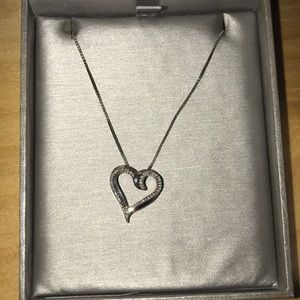 Zales sterling silver diamond heart necklace